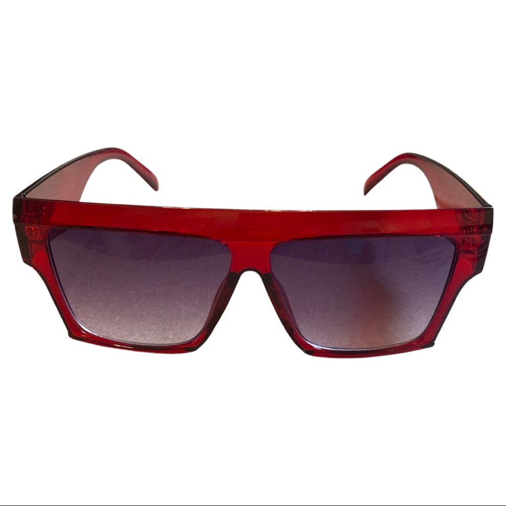 Red sunglasses 🕶 translucent frames wide fit